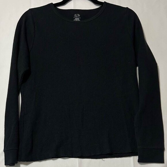Fruit of the Loom Black Long Sleeve Thermal Shirt - Picture 1 of 3